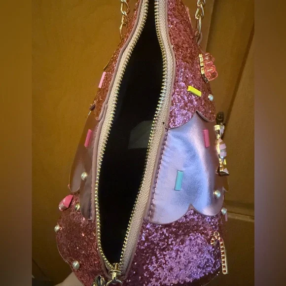 Betsey Johnson - Kitsch Candy Tree Zipper Closure Crossbody Bag Pink - Picture 5 of 7